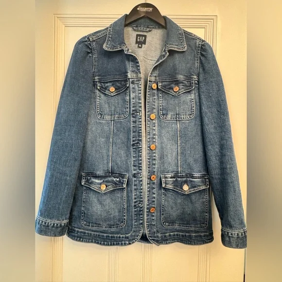 GAP Blue Jean Jacket with Pockets - Picture 1 of 6